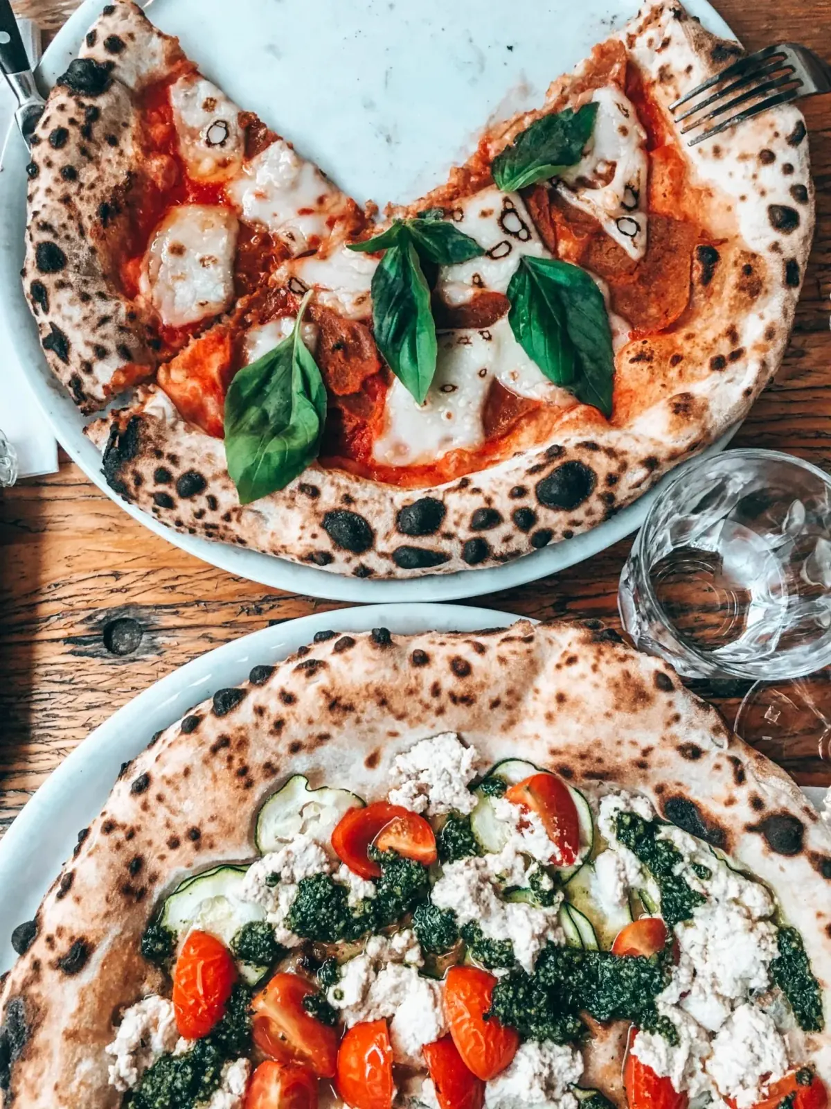 Vegan pizza with homemade ricotta